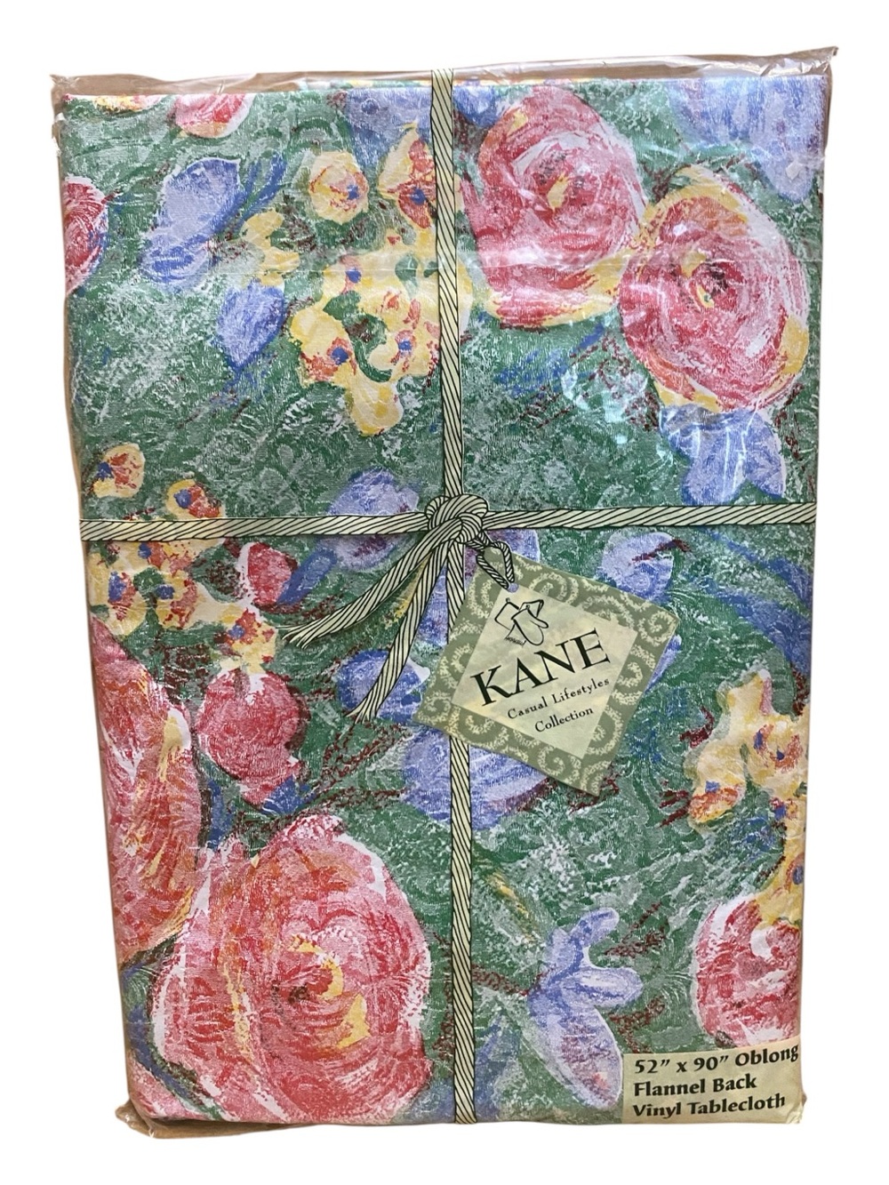 Kane Casual Lifestyles Collection Vintage Oblong Flannel Back Vinyl Tablecloth